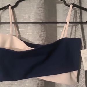 LIVE THE PROCESS Ladies Blue & Pink Crossover Detail Sport Bra Top Size XS